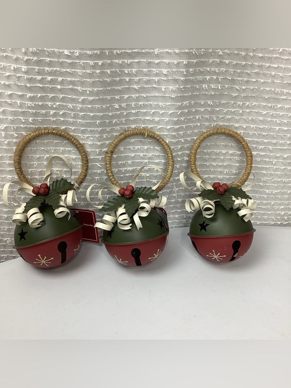 Lot Of 3 St Nicholas Square Jumbo Metal Jingle Bells Christmas Decor (2 NWT)